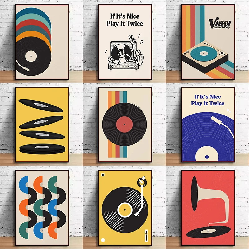 Mid Century Vinyl Record Canva - Home Office Or recension och pris